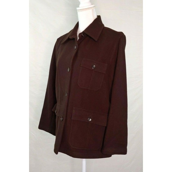J Crew Womens Wool Coat Sz Petite Small Dark Brown Button Front PS Pockets - Picture 3 of 6